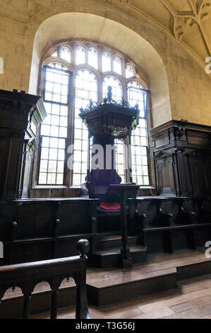 Inside the Convocation House at the Bodleian Library in Oxford, Britain.   It is a 17th century Parliament house used for 300 years as a meeting place Stock Photo