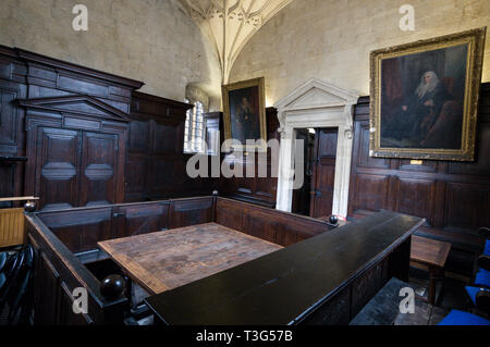 Inside the Chancellor's Court at the Bodleian Library in Oxford, Britain. Stock Photo