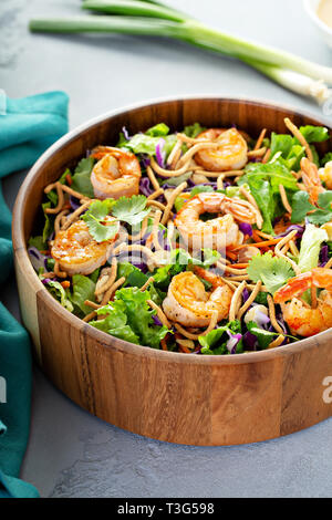 Asian style salad slaw with shrimp Stock Photo
