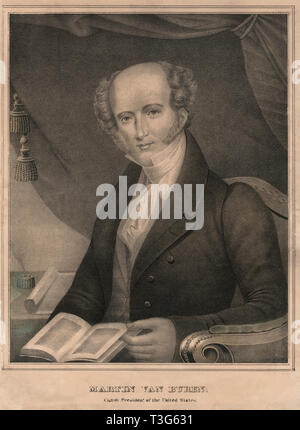 Martin Van Buren, Eighth President of the United States, Half-Length Portrait, Lithograph, D.W. Kellogg & Co., 1840 Stock Photo