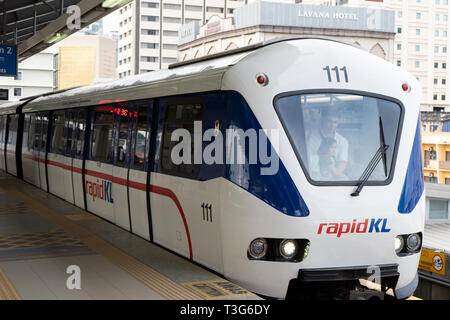 KUALA LUMPUR, MALAYSIA -Jan 4 2019: View of the city from LRT station at Pasar Seni Stock Photo