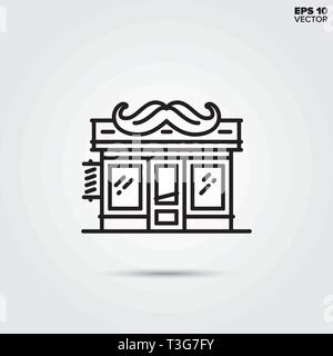 Barber shop line icon. EPS 10 vector illustration. Stock Vector