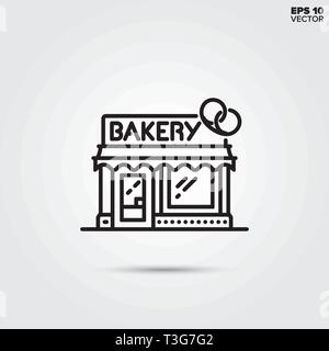 Bakery shop line icon. EPS 10 vector illustration. Stock Vector