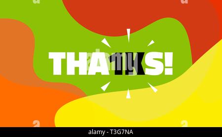 Social media banner with thanks 1K followers achievement. Thank you for 1000 thousand subscribers decoration post template. Greeting card for social n Stock Vector