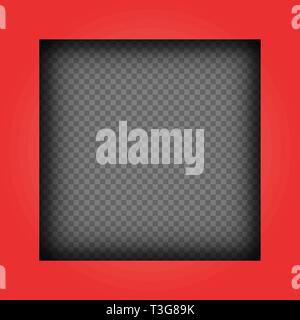 red photo frame transparent background Stock Vector