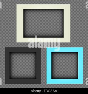 thick photo frames transparent background Stock Vector