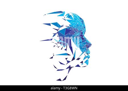 Conceptual technology illustration of artificial intelligence. Abstract futuristic background Stock Vector