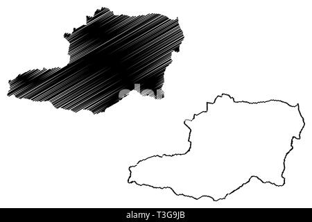 Capital District (Bolivarian Republic of Venezuela, States, Federal Dependencies and Capital District) map vector illustration, scribble sketch Capita Stock Vector