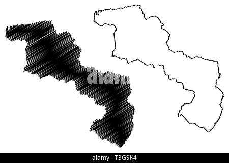 Aragua State (Bolivarian Republic of Venezuela, States, Federal Dependencies and Capital District) map vector illustration, scribble sketch Aragua map Stock Vector