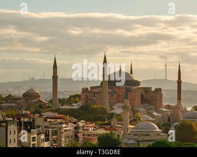 Hagia Sophia in Istanbul the early summer morning. Stock Photo