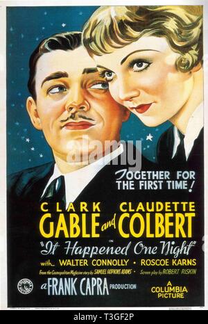 IT HAPPENED ONE NIGHT Poster for 1934 Columbia film with Clark Gable ...