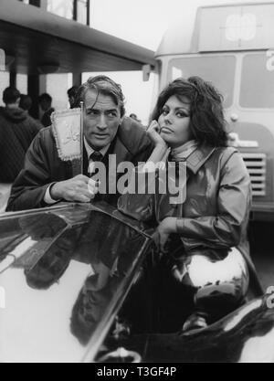 Sophia Loren and Gregory Peck on postage stamp Stock Photo - Alamy