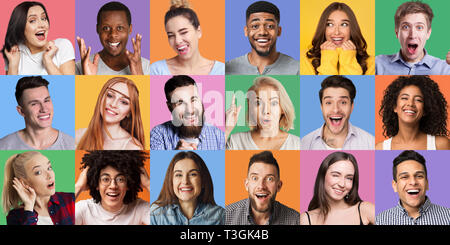 People's emotionc and gestures concept Stock Photo
