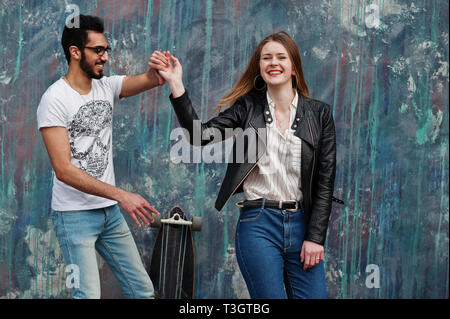 AI Generative Loving stylish couple in hats happily pose for the camera  while traveling 30564889 Stock Photo at Vecteezy