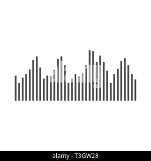 sound wave icon. Vector illustration, flat design. Stock Vector