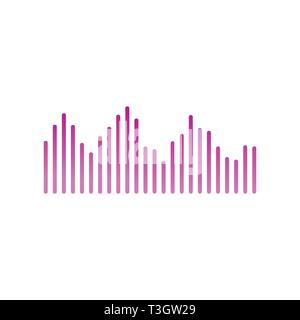 sound wave icon. Vector illustration, flat design. Stock Vector