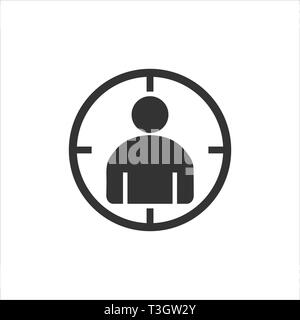 Audience, people target icon. Vector illustration, flat design. Stock Vector