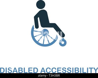 Disabled Accessibility icon in two colors. Creative design from city elements icons collection. Colored disabled accessibility icon for web and mobile Stock Vector