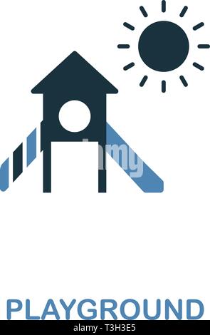 Playground icon in two colors. Creative design from city elements icons collection. Colored playground icon for web and mobile design. Stock Vector