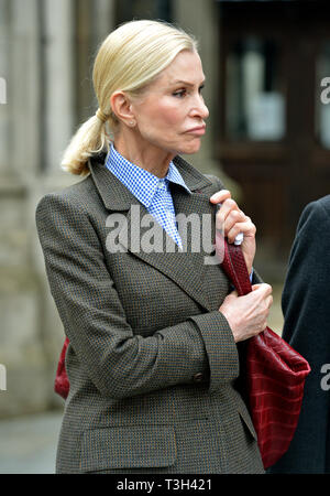 Clarissa Pierburg leaves the Royal Courts of Justice where she is embroiled in a London divorce fight with her estranged husband German businessman Jurgen Pierburg after he had an affair. Stock Photo