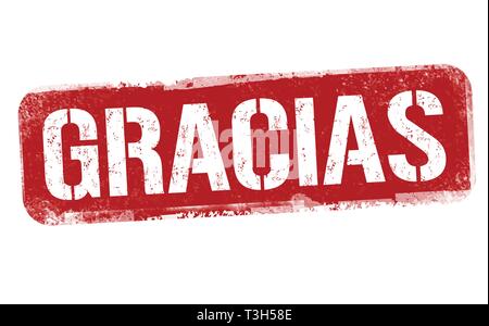 Thank you on spanish language ( Gracias ) sign or stamp on white background, vector illustration Stock Vector