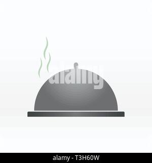 Cloche food plate vector illustration. Cloche icon simple. Stock Vector