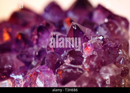 Amethyst geode Closeup macro Texture Stock Photo