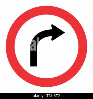 Turn right traffic sign Stock Vector