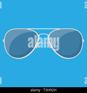 Aviator sunglasses. Protective eyewear. Vector illustration in flat style Stock Vector