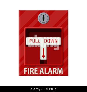 Fire alarm system. Fire equipment. Vector illustration in flat style Stock Vector