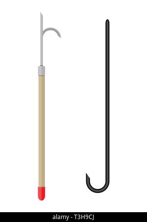 Fire hook. Fire equipment. Vector illustration in flat style Stock Vector