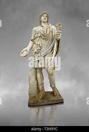 2nd century AD Roman marble sculpture known as the Farnese Lar (Lare) from the Baths of Caracalla, Rome,  inv 5975,  Farnese Collection, Museum of Arc Stock Photo