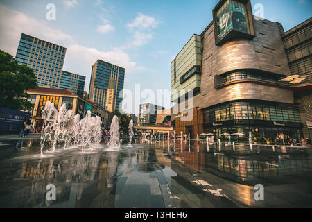 Tahoe Plaza, Fuzhou, China - April 06, 2019 : Closed view of Tahoe PLaza shopping mall ,One of the most deluxe shopping centre in Fuzhou City, China Stock Photo