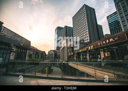 Tahoe Plaza, Fuzhou, China - April 06, 2019 : Closed view of Tahoe PLaza shopping mall ,One of the most deluxe shopping centre in Fuzhou City, China Stock Photo