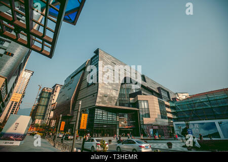 Tahoe Plaza, Fuzhou, China - April 06, 2019 : Closed view of Tahoe PLaza shopping mall ,One of the most deluxe shopping centre in Fuzhou City, China Stock Photo