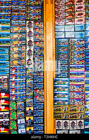 Souvenirs and souvenirshops in Titisee, a little town in the Black Forest; Stock Photo