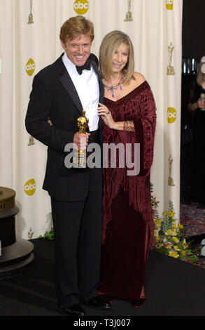 LOS ANGELES, CA. March 24, 2002: Actress/director BARBRA STREISAND & actor ROBERT REDFORD at the 74th Annual Academy Awards in Hollywood. © Paul Smith / Featureflash Stock Photo