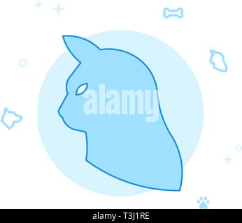 Cat Head Profile Flat Icon. Pet and Pet Supply Illustration. Light Flat  Style. Blue Monochrome Design Stock Photo - Alamy