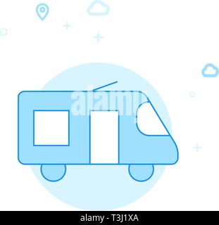 Microbus or Shuttle Bus Vector Line Illustration. Public Transport ...