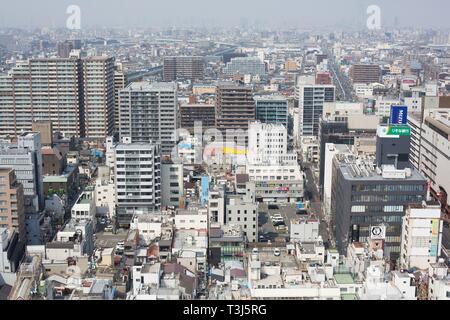 A view of Sakai City, from the City Hall Observation Lobby, in 