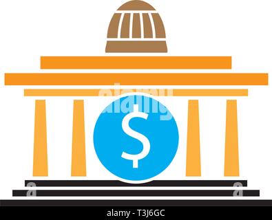 bank building icon template Stock Vector