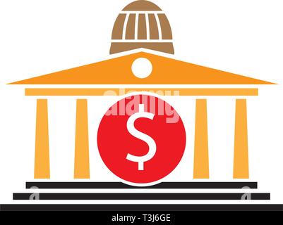 bank building icon template Stock Vector
