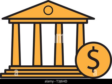 bank building icon template Stock Vector