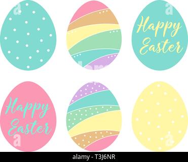 Vector illustration.collection isolated on white background. Set of easter eggs flat design. Easter eggs icons. Stock Vector