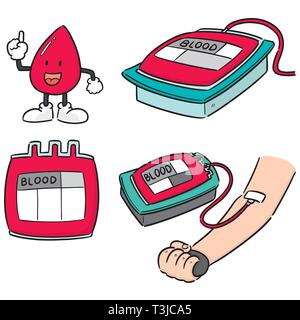 vector set of blood donation Stock Vector