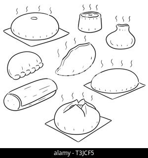 vector set of chinese snack Stock Vector