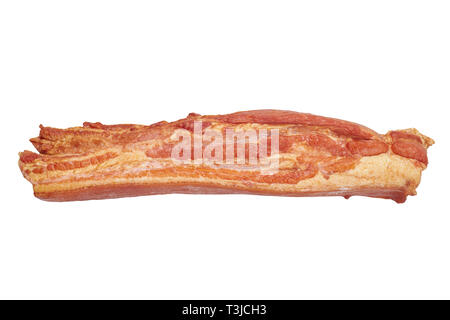 Baked meat (bacon) isolated on white background. Ready for menu Stock Photo