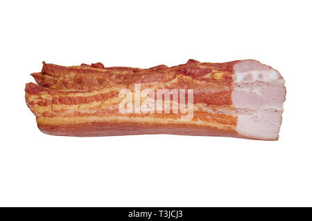 Baked meat (bacon) isolated on white background. Ready for menu Stock Photo