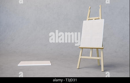 Painting stand wooden easel with blank canvas poster sign board