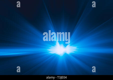 futuristic fast speed moving high perform blue light abstract for background. Stock Photo